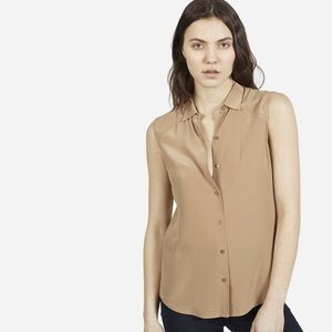 Sleeveless silk blouse